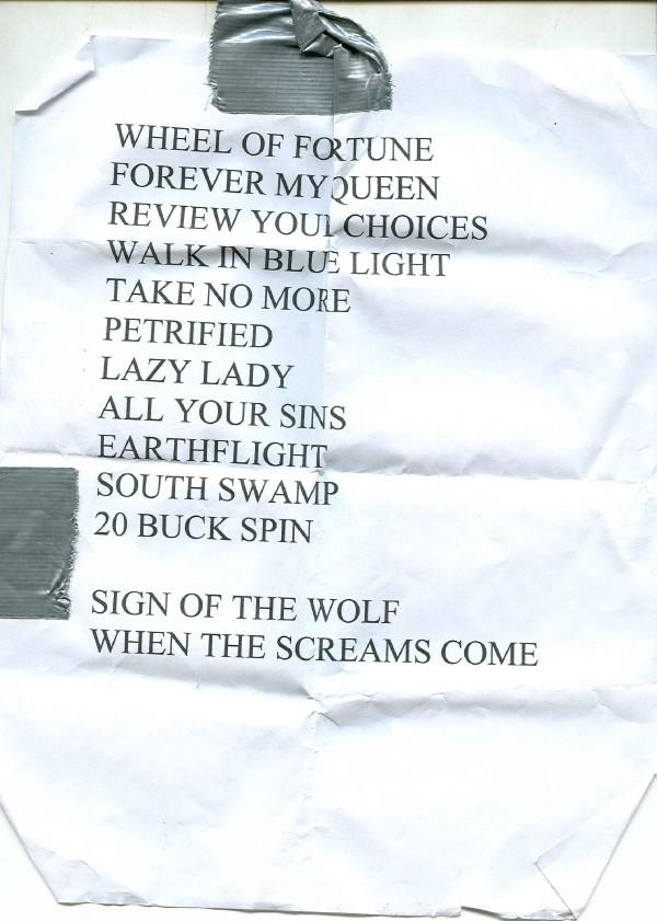 pentagram setlist